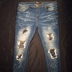 Switch Remarkable Denim Jeans Rip and Repair Patchwork Size 40 x 32